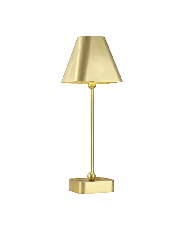 safavieh Gadabout Brass Cordless Table Lamp | Currey & Co - 6700-0004