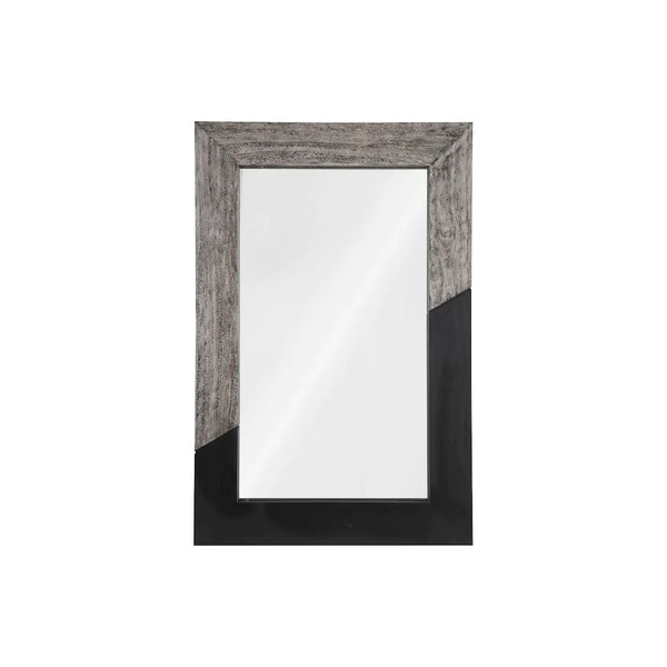 safavieh Geometry Wood Mirror Gray Stone Black | Phillips Collection - TH105236
