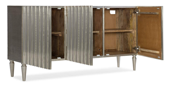 Safavieh German Silver Entertainment Console - Silver | Hooker Furniture - 5637-55468-SLV