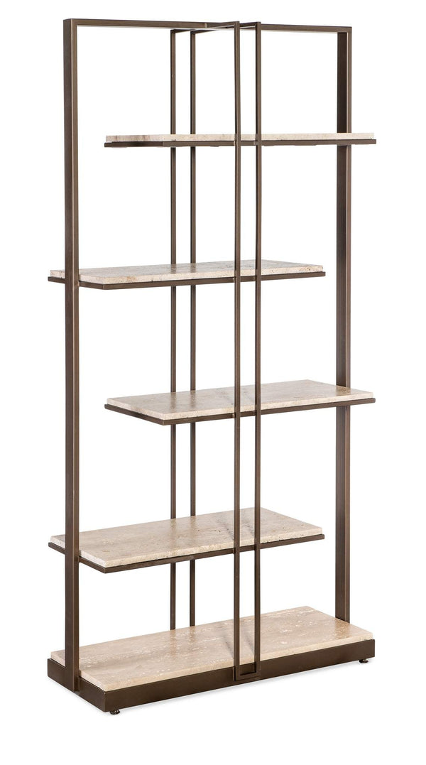 safavieh Granger Stone & Metal Etagere - Brown | Hooker Furniture - M24-50350-00
