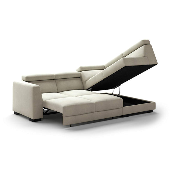 Safavieh Halti LHF Loveseat Sleeper + RHF Chaise - Atlantic 02 - 402/6 Walnut | Luonto Furniture - HALT-BMV+FO-ATLA/02-402/6-WA