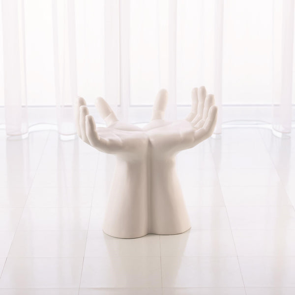 Safavieh Hands Stool-Matte White | Global Views - 7.10054