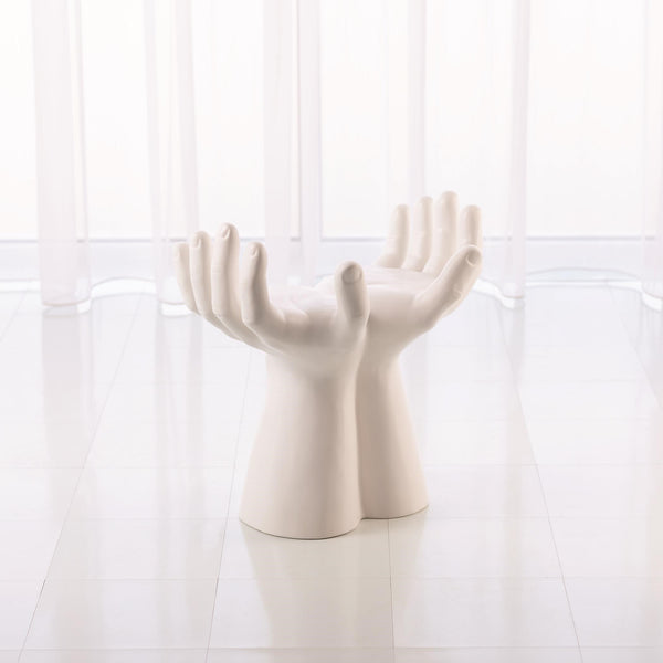 Safavieh Hands Stool-Matte White | Global Views - 7.10054