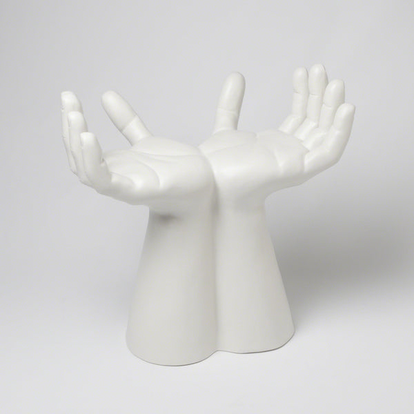 safavieh Hands Stool-Matte White | Global Views - 7.10054
