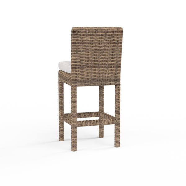 Safavieh Havana Barstool In Canvas Flax W/ Self Welt - Tobacco | Sunset West - SW1701-7B-FLAX-STKIT