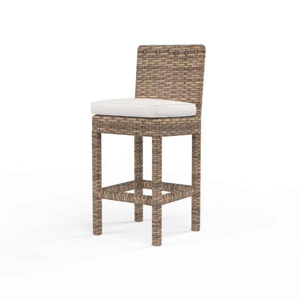 safavieh Havana Barstool in Canvas Flax w/ Self Welt - Tobacco | Sunset West - SW1701-7B-FLAX-STKIT