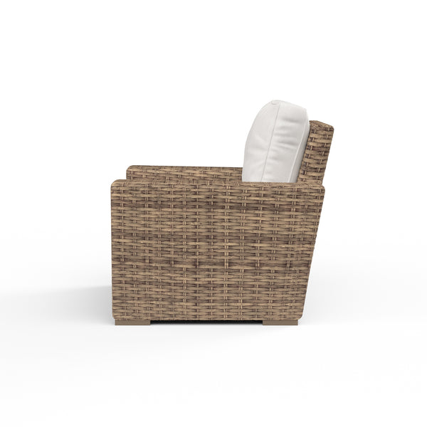 Safavieh Havana Club Chair In Canvas Flax W/ Self Welt - Tobacco | Sunset West - SW1701-21-FLAX-STKIT