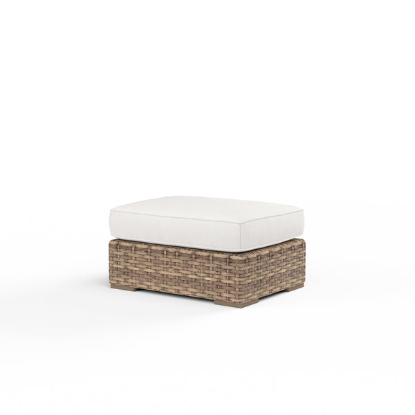 safavieh Havana Ottoman in Canvas Flax w/ Self Welt - Tobacco | Sunset West - SW1701-OTT-FLX-STKIT