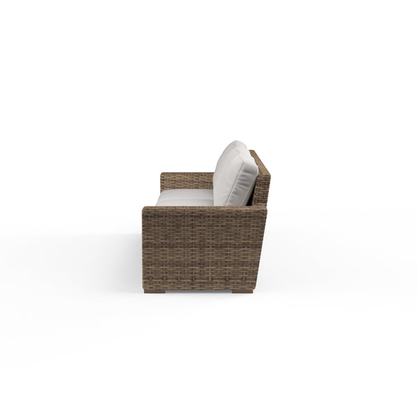 Safavieh Havana Sofa In Canvas Flax W/ Self Welt - Tobacco | Sunset West - SW1701-23-FLAX-STKIT