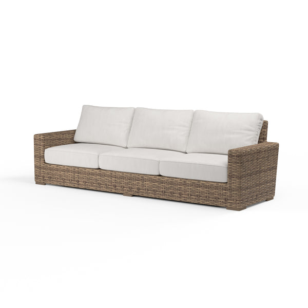 safavieh Havana Sofa in Canvas Flax w/ Self Welt - Tobacco | Sunset West - SW1701-23-FLAX-STKIT