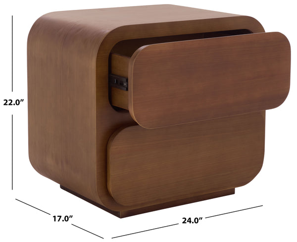 Safavieh Herald 2 Drawer Wood Nightstand | Safavieh Couture - SFV5546