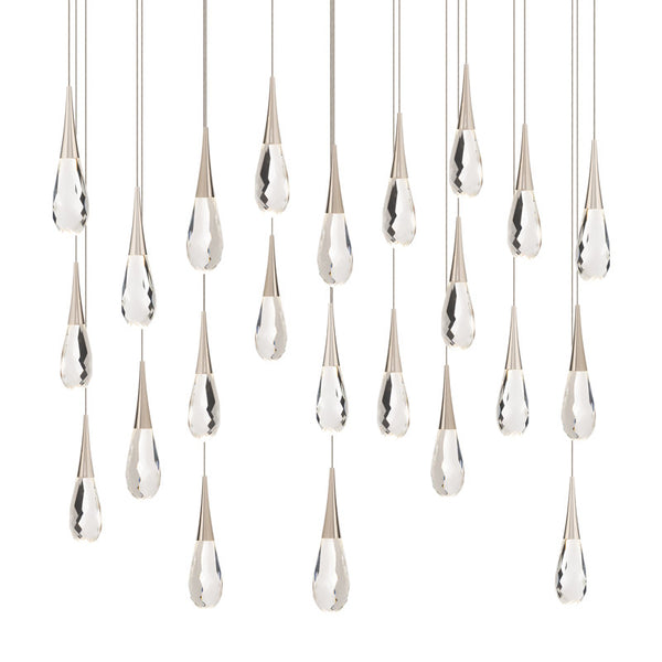 Safavieh Hibiscus 23 Multi-Light Pendant (Linear Canopy) In Polished Nickel With Clear Optic Crystal | Schonbek - BPD21223L-PN