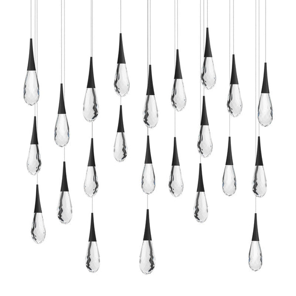 safavieh Hibiscus 25 Multi-Light Pendant (Square Canopy) in Black with Clear Optic Crystal | Schonbek - BPD21225S-BK