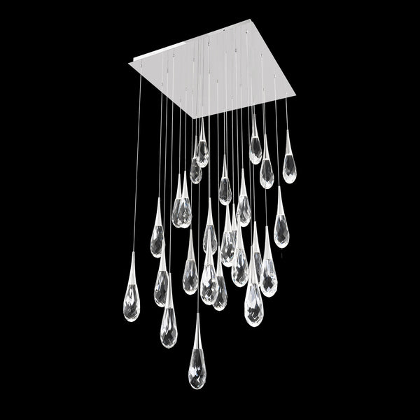 Safavieh Hibiscus 25 Multi-Light Pendant (Square Canopy) In Polished Nickel With Clear Optic Crystal | Schonbek - BPD21225S-PN