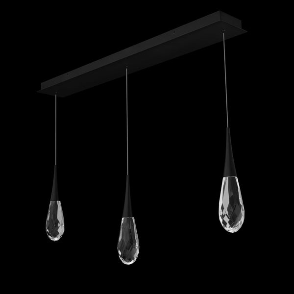 Safavieh Hibiscus 3 Multi-Light Pendant (Linear Canopy) In Black With Clear Optic Crystal | Schonbek - BPD21203L-BK