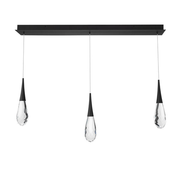 safavieh Hibiscus 3 Multi-Light Pendant (Linear Canopy) in Black with Clear Optic Crystal | Schonbek - BPD21203L-BK