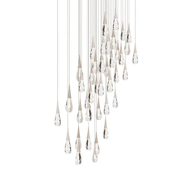 safavieh Hibiscus 41 Multi-Light Pendant (Square Canopy) in Polished Nickel with Clear Optic Crystal | Schonbek - BPD21241S-PN