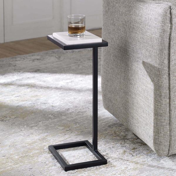 Safavieh Home Decor Accent Table Satin Black White Top