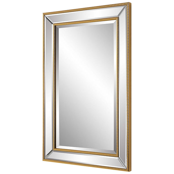 Safavieh Home Decor Bevel Mirror - Frame With Gold Beading