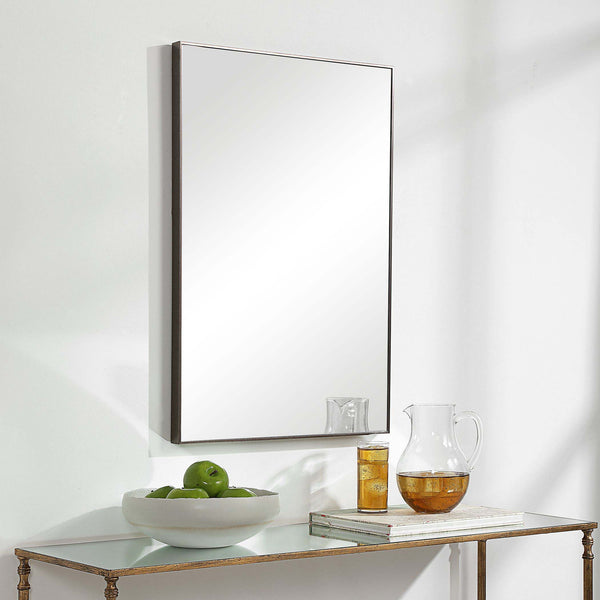Safavieh Home Decor Contemporary Thin Frame Mirror - Gunmetal
