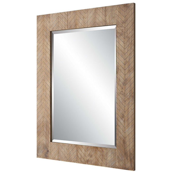 Safavieh Home Decor Mirror - Chevron Pattern Designed In A Natural Solid Wood