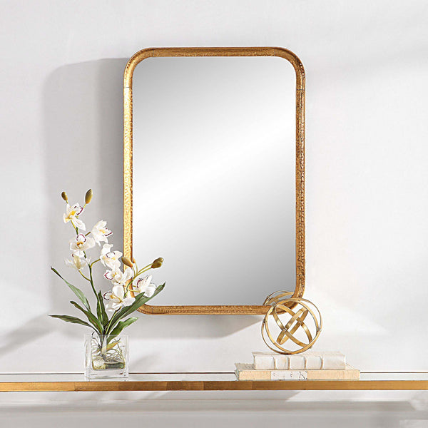 Safavieh Home Decor Mirror - Lightly Antiqued Gold Leaf With Glaze