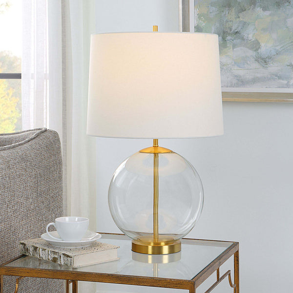 Safavieh Home Decor Table Lamp Clear Glass Body With Gold Accents