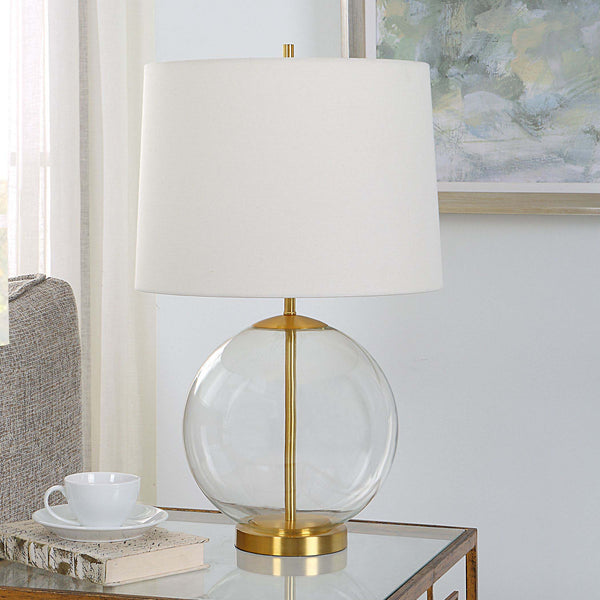 Safavieh Home Decor Table Lamp Clear Glass Body With Gold Accents