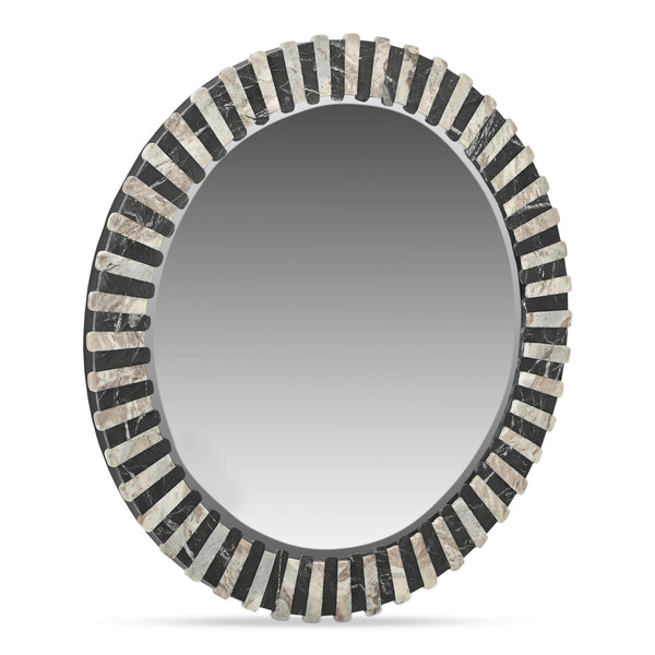 Safavieh Isolde Mirror Black And Beige Marble | Moe's Home Collection - GZ-1183-37