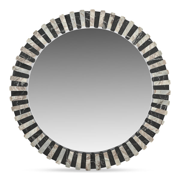 safavieh Isolde Mirror Black and Beige Marble | Moe's Home Collection - GZ-1183-37