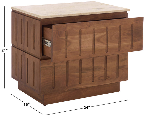 Safavieh Kaylissa Travertine Nightstand | Safavieh Couture - SFV9757