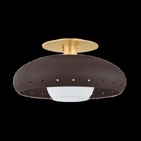 safavieh KIMBER Flush Mount - Aged Brass/Textured Bronze W/Hi-Light | Mitzi Lighting - H1015501-VGL/TBZH
