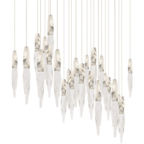 safavieh Kindjal 23 Multi-Light Pendant (Linear Canopy) in Polished Nickel with Clear Optic Crystal | Schonbek - BPD13223L-PN