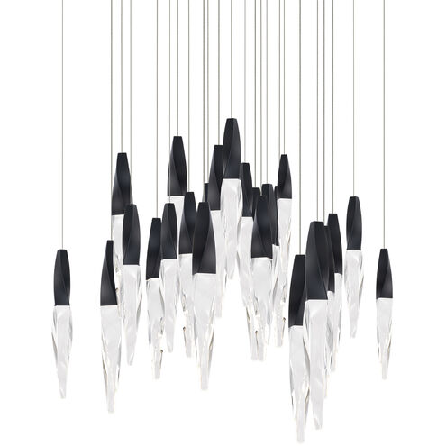 safavieh Kindjal 25 Multi-Light Pendant (Square Canopy) in Black with Clear Optic Crystal | Schonbek - BPD13225S-BK