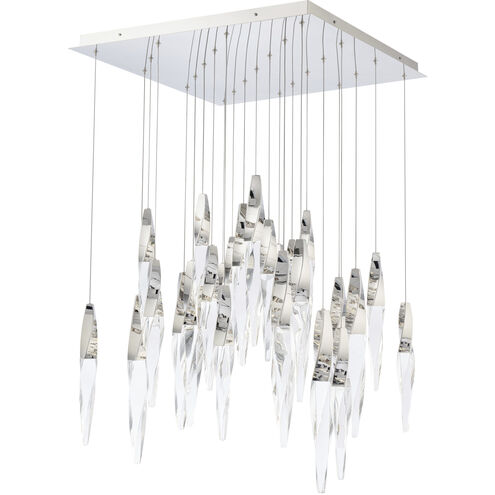 safavieh Kindjal 25 Multi-Light Pendant (Square Canopy) in Polished Nickel with Clear Optic Crystal | Schonbek - BPD13225S-PN