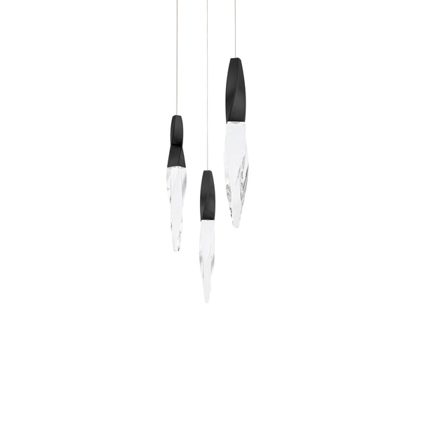 safavieh Kindjal 3 Light LED Multi-Light Pendant in Black with Clear Optic Crystal | Schonbek - BPD13203-BK