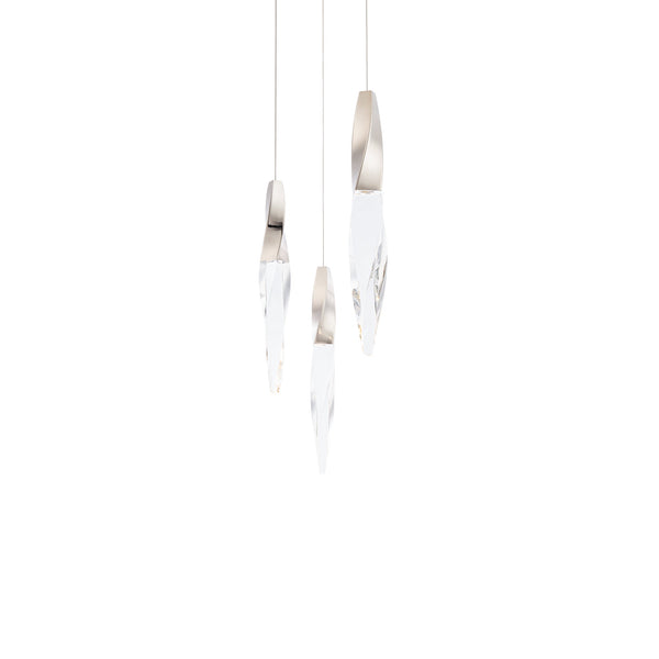 safavieh Kindjal 3 Light LED Multi-Light Pendant in Polished Nickel with Clear Optic Crystal | Schonbek - BPD13203-PN