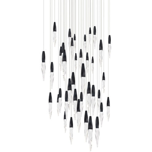 safavieh Kindjal 41 Multi-Light Pendant (Square Canopy) in Black with Clear Optic Crystal | Schonbek - BPD13241S-BK