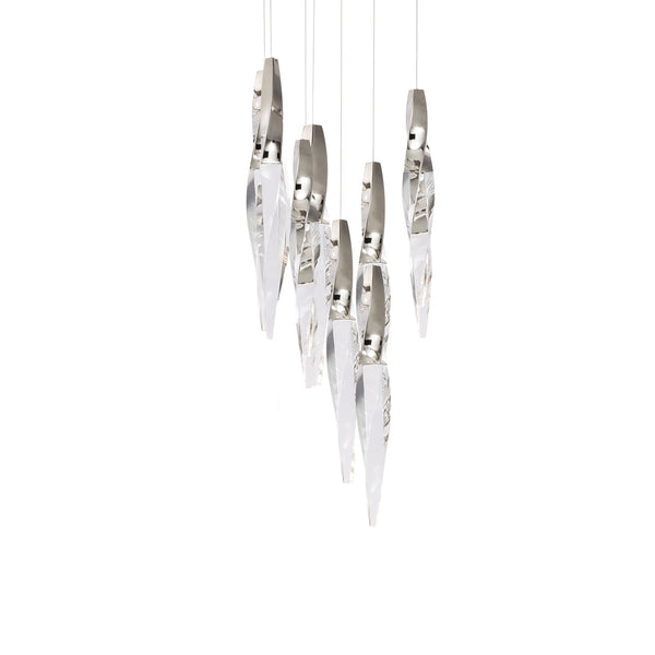 safavieh Kindjal 9 Light LED Multi-Light Pendant in Polished Nickel with Clear Optic Crystal | Schonbek - BPD13209-PN