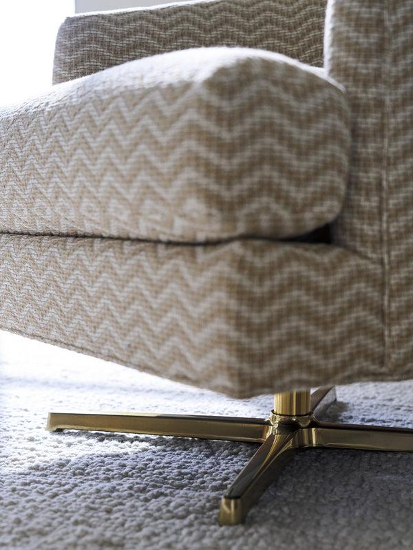 Safavieh La Costa - Graves Swivel Chair - Brass | Lexington Furniture - 7654-11BSW-60