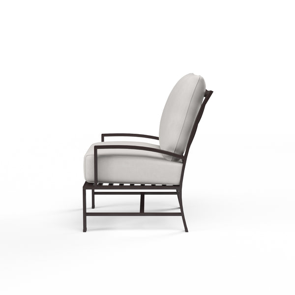 Safavieh La Jolla Club Chair In Canvas Flax W/ Self Welt - Espresso | Sunset West - SW401-21-FLAX-STKIT