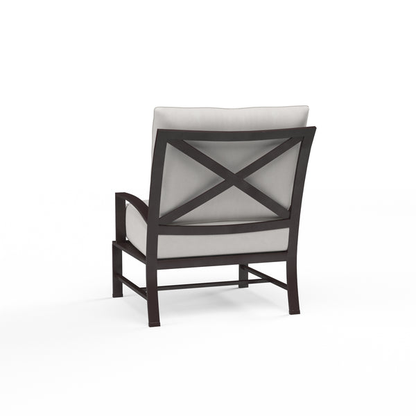 Safavieh La Jolla Club Chair In Canvas Flax W/ Self Welt - Espresso | Sunset West - SW401-21-FLAX-STKIT