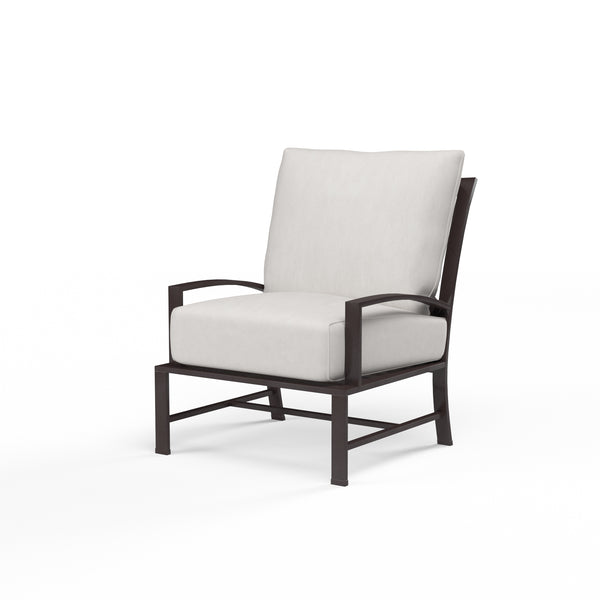 safavieh La Jolla Club Chair in Canvas Flax w/ Self Welt - Espresso | Sunset West - SW401-21-FLAX-STKIT