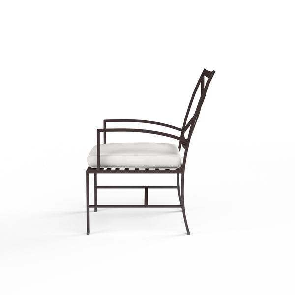 Safavieh La Jolla Dining Chair In Canvas Flax W/ Self Welt - Espresso | Sunset West - SW401-1-FLAX-STKIT