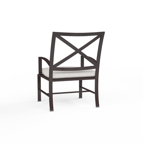 Safavieh La Jolla Dining Chair In Canvas Flax W/ Self Welt - Espresso | Sunset West - SW401-1-FLAX-STKIT