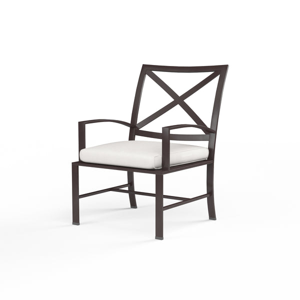 safavieh La Jolla Dining Chair in Canvas Flax w/ Self Welt - Espresso | Sunset West - SW401-1-FLAX-STKIT