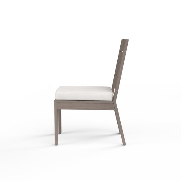 Safavieh Laguna Armless Dining Chair In Canvas Flax No Welt - Driftwood | Sunset West - SW3501-1A-FLAX-STKIT