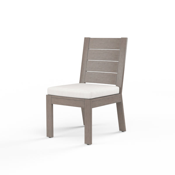 safavieh Laguna Armless Dining Chair in Canvas Flax No Welt - Driftwood | Sunset West - SW3501-1A-FLAX-STKIT