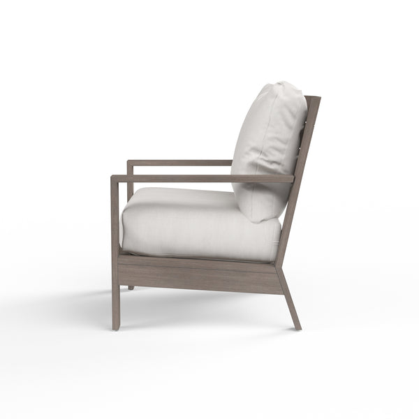 Safavieh Laguna Club Chair In Canvas Flax No Welt - Driftwood | Sunset West - SW3501-21-FLAX-STKIT