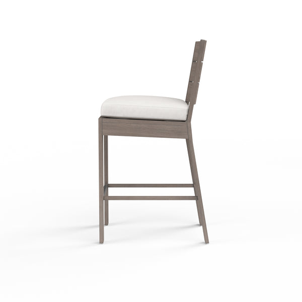 Safavieh Laguna Counter Stool In Canvas Flax No Welt - Driftwood | Sunset West - SW3501-7C-FLAX-STKIT